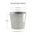 thumbnail image 2 of Ecopots Amsterdam Mini Durable Modern Round Recycled Based Composite Flower Pot Planter, White Grey, 5", 2 of 4