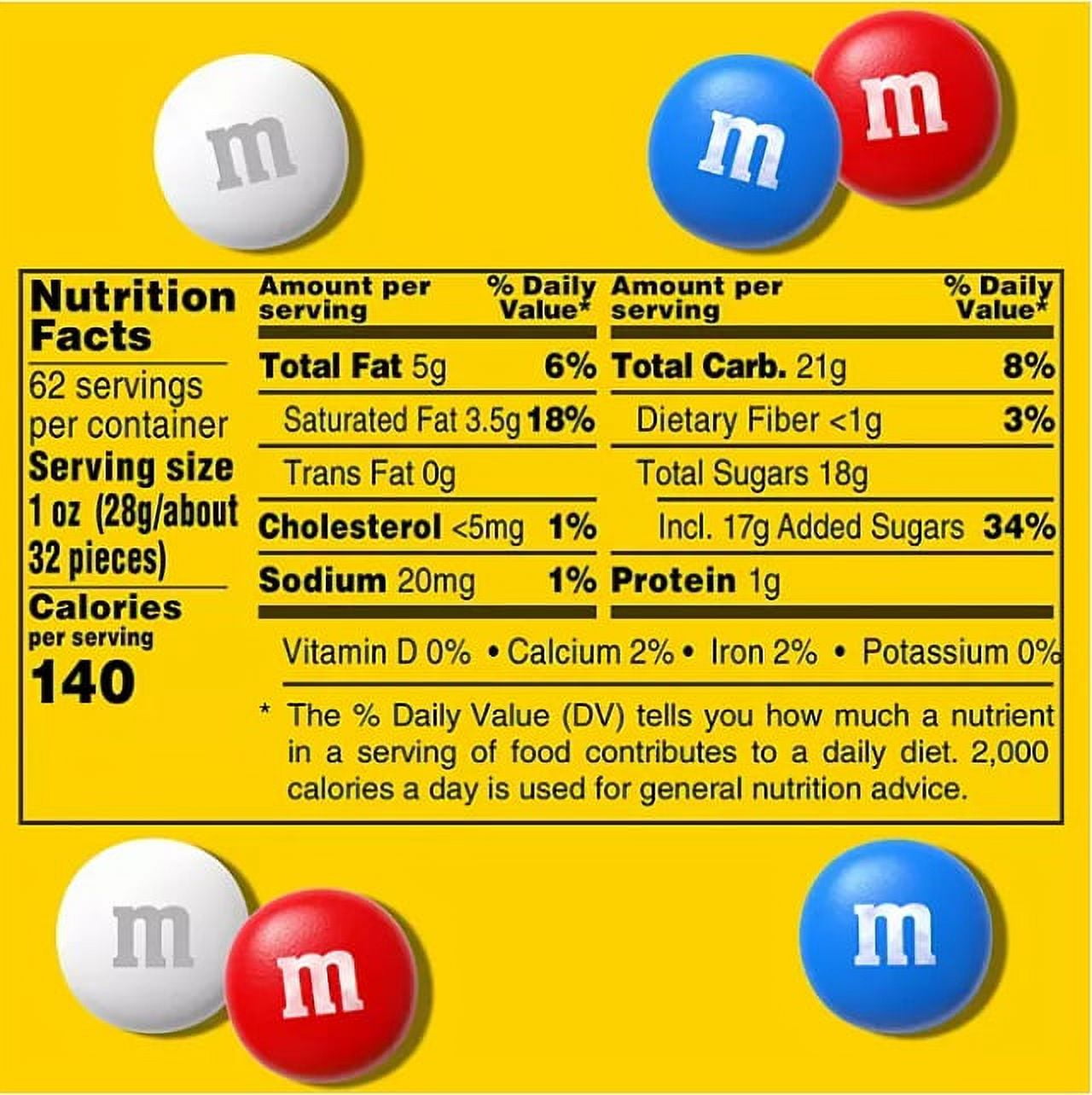 M&M's Milk Chocolate Candies Red, White, Blue Mix Pantry-Size, 62 Ounce