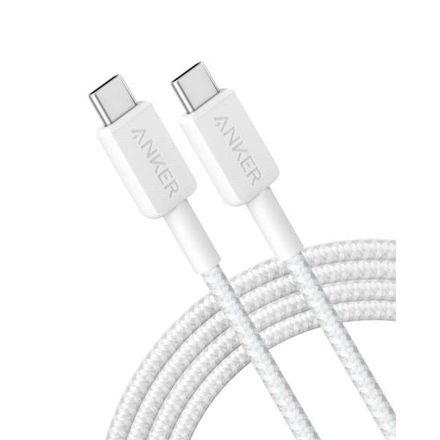 Câble Anker 322 USB-C vers USB-C (10 pi tressé) — Blanc