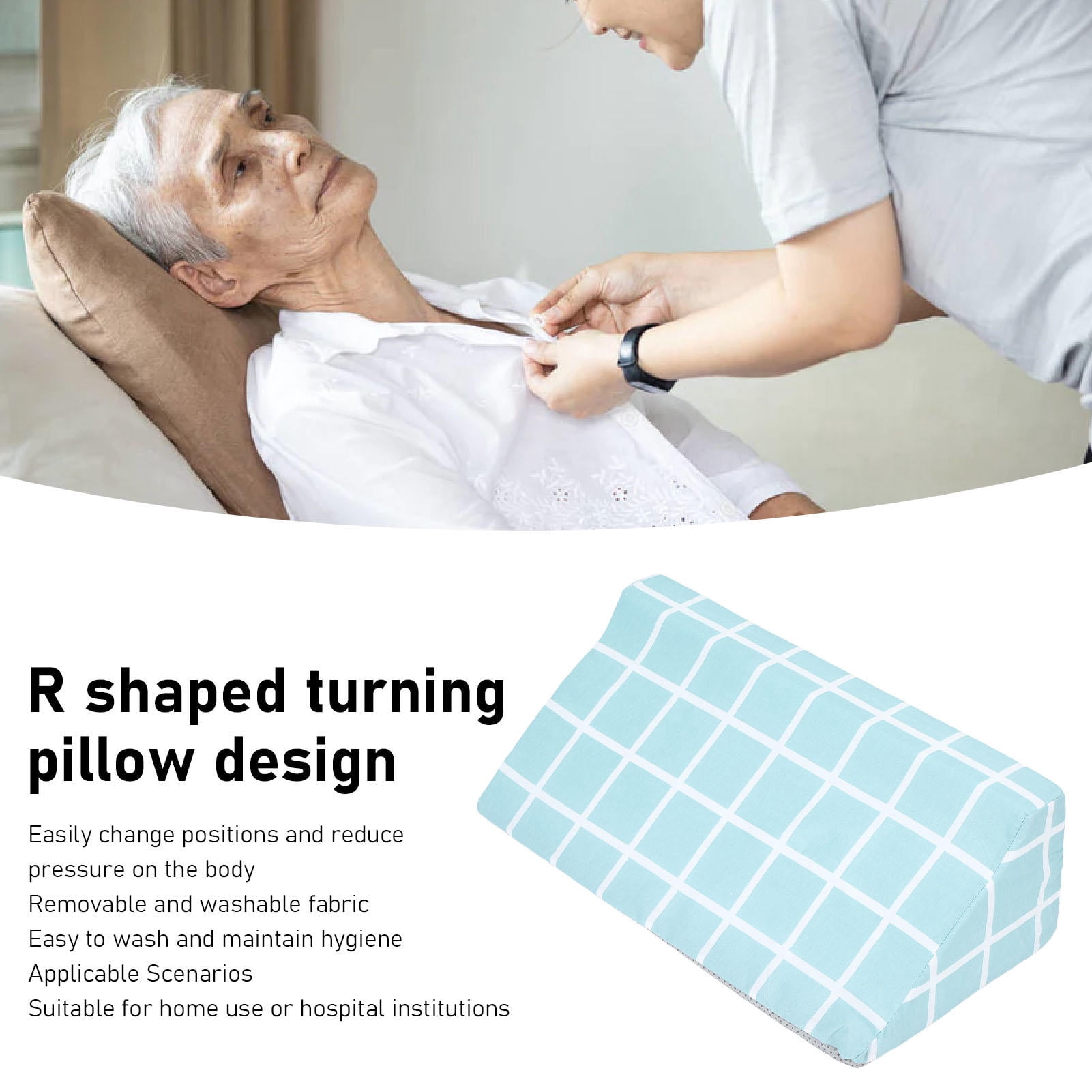 LAZIOEGR R‑Shaped Bedsore Turning Wedge Pillow – 19.7×9.8×5.9in, Soft & Removable, Easy‑Clean, Multi‑Purpose Body Support for Side Sleepers