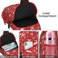 thumbnail image 4 of Sling Backpack,Red Christmas Reindeer and Snowflake Pattern Sling Bag with Water Bottle Holder,Waterproof Sling Bag for Men/Women with Headphone Jack for Hiking,Travel, 4 of 6
