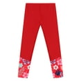 thumbnail image 4 of CHICTRY Upf 50+ Swim Leggings for Girls Printed Bottom Leg Swim Long Pants Gymnastics Yoga Dance Tights Red 16, 4 of 5