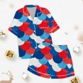 thumbnail image 3 of Kids' 4th Of July Printed Satin Pajama Set Short Sleeve, 3 of 4