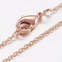 1Pcs Brass Chain Necklaces Real Rose Gold Plated Cross Chain Minimalist Necklace Fashion Jewelry with Lobster Claw Clasps for Wedding Birthday Gift Women 17.7 inch