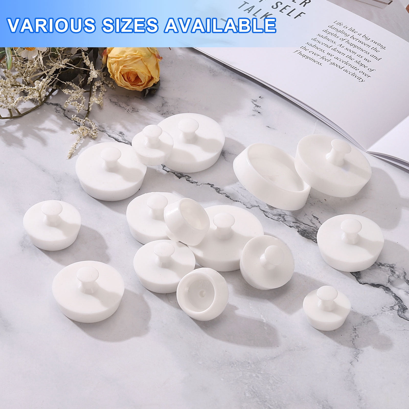 Unique Bargains Drain Stopper Silicone Bathtub Kitchen Sink Plug Handle 1 1/8" to 1 3/16"