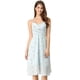 thumbnail image 2 of Vestido midi ajustable de tirantes con frente retorcido floral para mujer estilo chic XL azul claro, 2 of 8