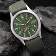thumbnail image 4 of Reloj de cuarzo para hombre, con calendario, correa de lona, resistente, color verde, 4 of 7