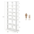 thumbnail image 4 of Patiojoy 7-Tier Double Rows Shoe Rack Vertical Wooden Shoe Storage Organizer patented White, 4 of 10