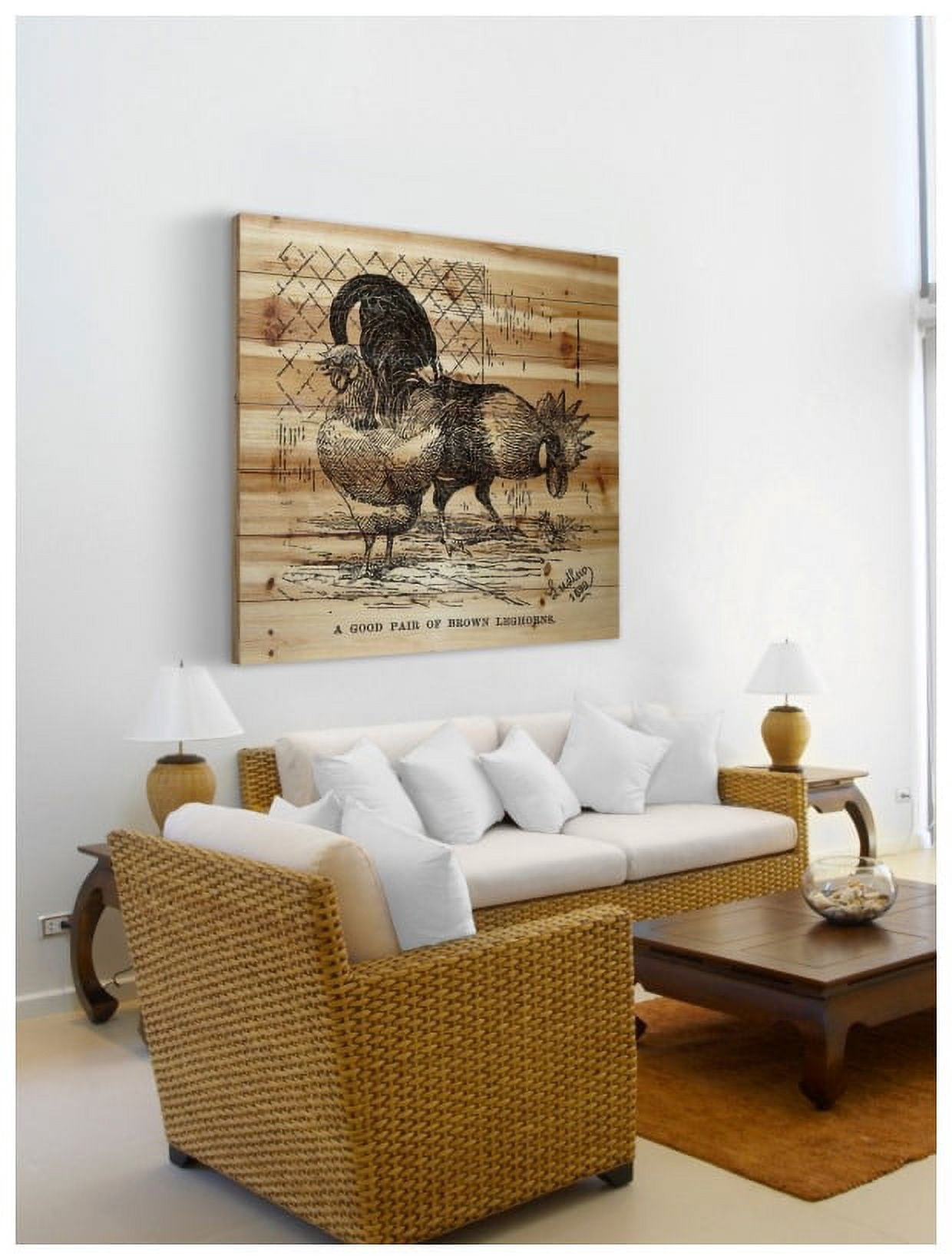 Marmont Hill "Brown Leghorns" Painting Print on Natural Pine Wood