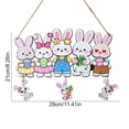 thumbnail image 3 of Easter Decorative Wooden Door Hanger Sign, Large Easter Hanging Decoration with Colorful Eggs and Rabbits Print for Front Door, Farmhouse Spring Holiday Decor, 3 of 5