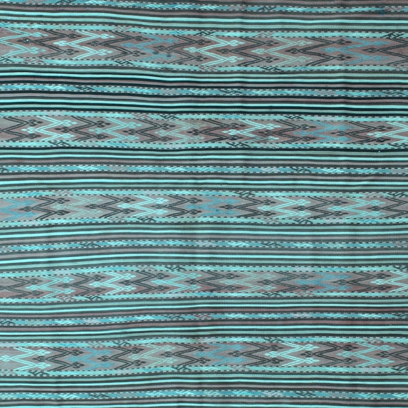 Ahgly Company Indoor Square Southwestern Light Blue Country Area Rugs, 5' Square