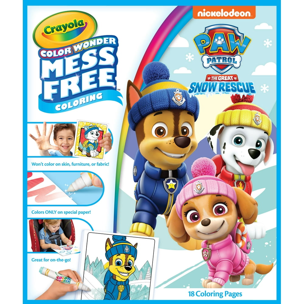 Crayola Color Wonder Paw Patrol Coloring Kit, 18 Pages, Child, Unisex