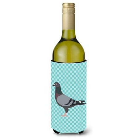 

Racing Pigeon Blue Check Wine Bottle Beverge Insulator Hugger