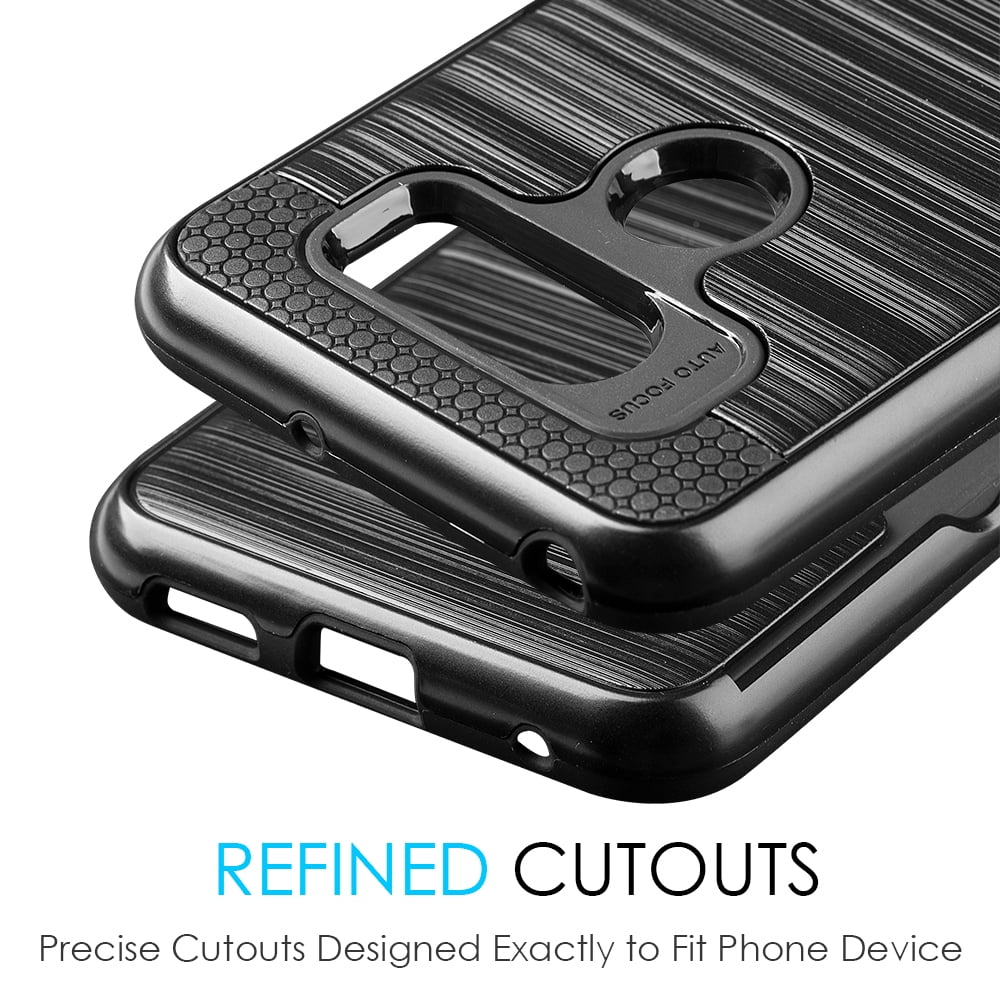 SUMACLIFE Card Holder Hybrid Protector Case for LG V30 (Black) Exact Perfect Fit