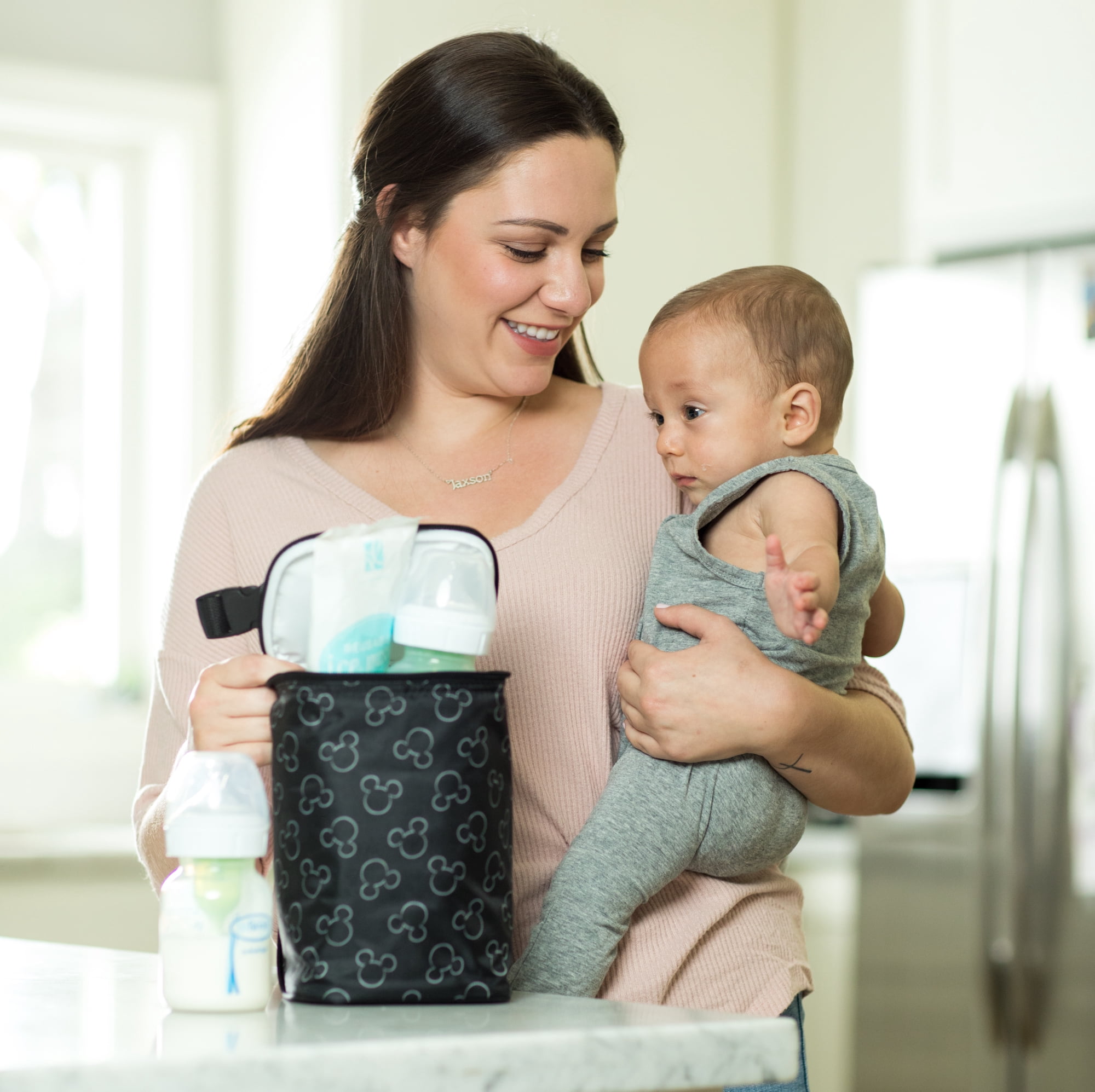 Disney Baby by J.L. Childress TwoCOOL Breast Milk Cooler - Baby Bottle & Baby Food Bag - Mickey Mouse