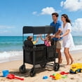 thumbnail image 3 of TABU Stroller Wagon for 2 Kids,2 Seater Stroller Wagon with Adjustable Handles,5-Point Harnesses,Black, 3 of 7