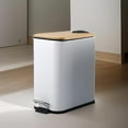 thumbnail image 6 of Esquirla Step Trash Can Narrow Foot Pedal Garbage Bin Paper Basket Organizer 5L Household Dustbin Kitchen Waste Basket for Office Toilet white, 6 of 8