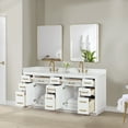 thumbnail image 4 of Gavino 84" Wood Vanity in White with Composite Stone Top with Mirror, 4 of 12