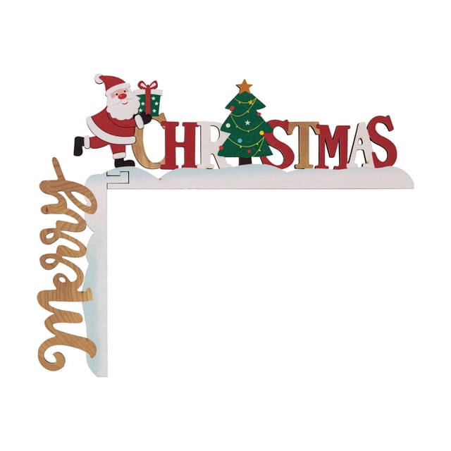 Christmas Door Frame Decoration Santa Front Door Corner Sign Decor Home Wooden Door Frame Ornament Party Table Decor Props Gift for Wall Window DIY Craft