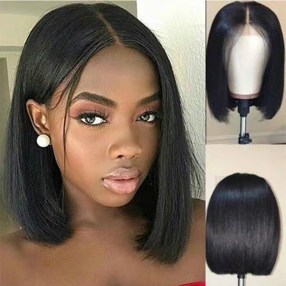 Women Girl Short Straight Synthetic Wig Quality Hair Natural Party 12.5inch(2Pack)