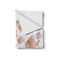 thumbnail image 2 of Fish Soft Flannel Fleece Throw Blanket, Modern Ocean Animal and Zigzag Border at the Bottom, Cozy Plush for Indoor and Outdoor Use, 70" x 90", Pale Pink Orange, by Ambesonne, 2 of 6