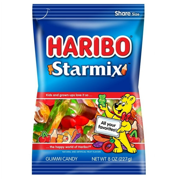 Haribo Starmix Gummy Candy, 8 oz, Share Size Bag