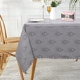 thumbnail image 3 of Solid Flower Jacquard Table Cloth Damask Table Cover Heavy Weight Fabric Tabletop Decoration for Kitchen Banquet Party Rectangle 60×84 in Light Grey, 3 of 7