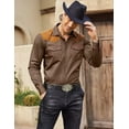 thumbnail image 2 of COOFANDY Men's Western Cowboy Shirt Embroidered Long Sleeve Slim Fit Casual Cotton Button Down Hippie Shirts with Pockets, 2 of 6