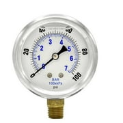 Pic Gauges Pressure Gauge,1/4 in. NPT,2-1/2 in. PRO-201L-254E