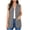 Gray, variant on Women's Sleeveless Cardigan Tops Fashion Casual Soft office Duster Vests with Cozy Pockets Red