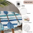 thumbnail image 3 of Lake Paddles Round Tablecloth for 36-44 Inch Tables, Fitted Table Cover with Elastic Edge, Summer Watercolor Teal Blue Striped Waterproof Outdoor Table Cloth Protector for Patio Garden Dinner Picnic, 3 of 9