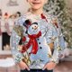 thumbnail image 1 of Ropa de Navidad para niños, niños, Papá Noel, árbol de Navidad, ciervo, muñeco de nieve, camiseta roja, camisetas de Festival para niñas con gato y perro, 1 of 4