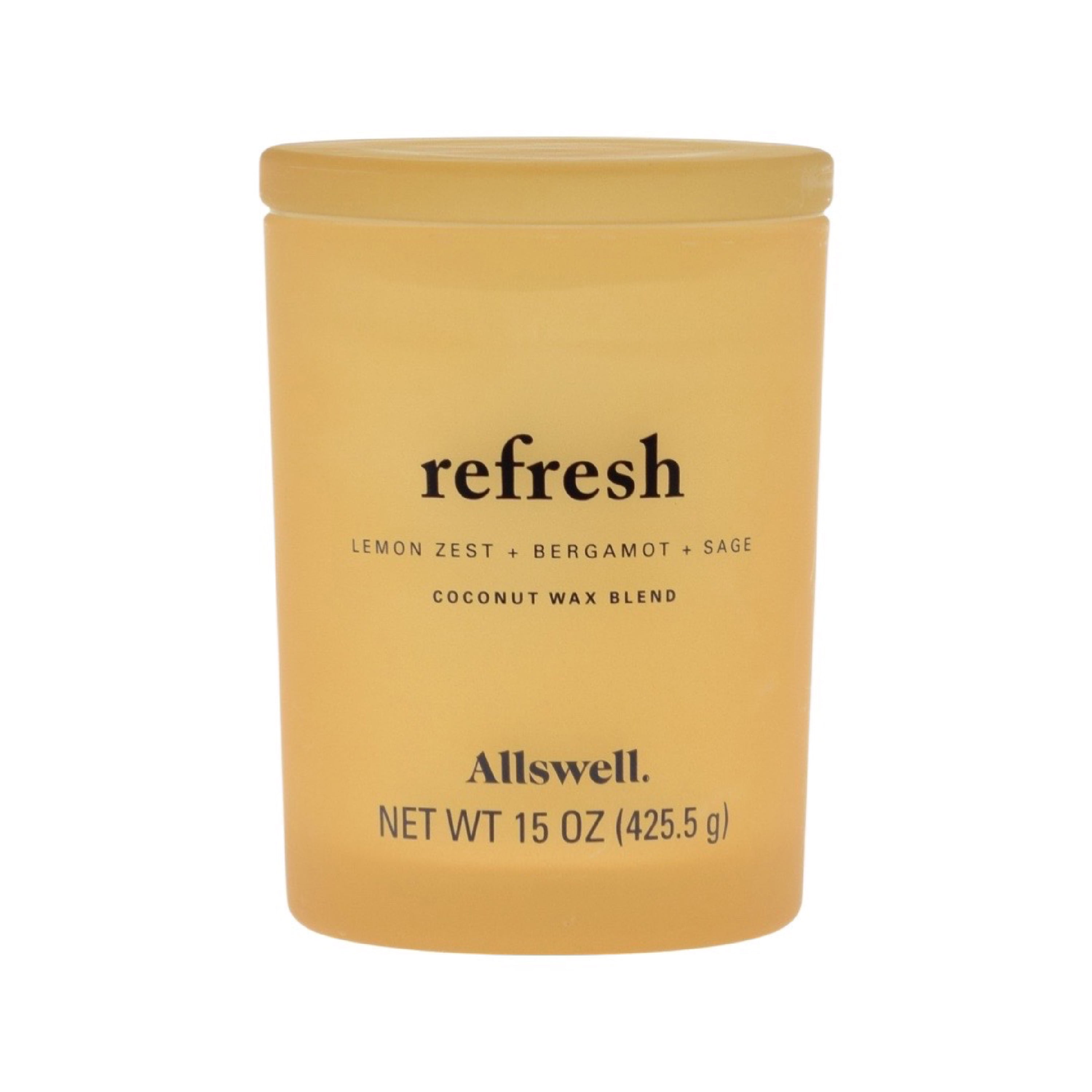 Allswell 15oz Scented 2Wick Spa Candle Refresh (Lemon Zest + Bergamot + Sage)
