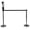Black, variant on Vispronet Standard Belt Barrier, Sanitizer Station, 2 Poles, 2 Red Belts