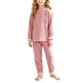 thumbnail image 6 of LvhaoGJOB Little Kids Boys Sweatshirt and Pants Outfit Set, Hot Pink - sherpa fleece cuffs, cream sherpa lining, 6 of 7