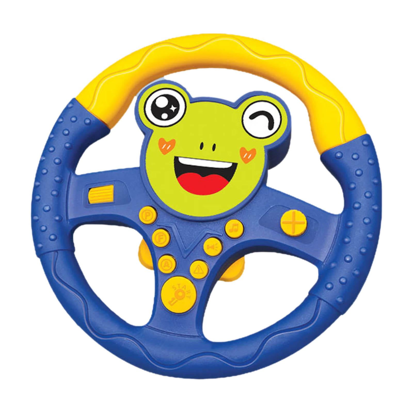 Simulation Steering Wheel Car Seat Toy with Sound and Learning Toy Frog