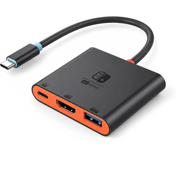Portable Switch 2 Dock, Aluminum Alloy USB C to HDMI Adapter, 4K@60Hz HDMI 2.0, 100W PD 3.0 Fast Charging Docking Station Compatible with Switch2, OLED, Steam Deck, ROG Ally
