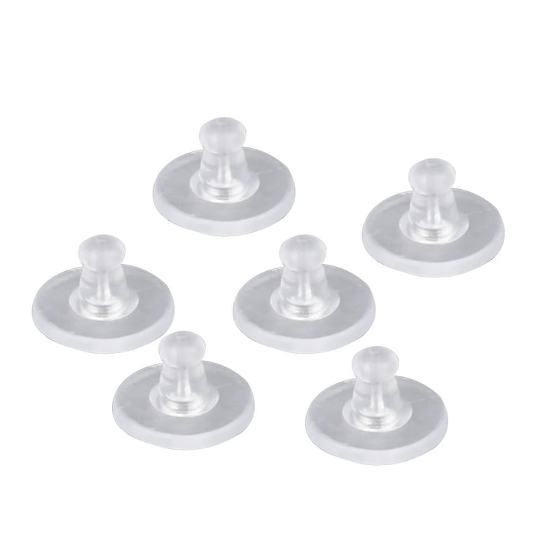100 silicone earring backs, Clear ear nuts, Jewelry making stoppers