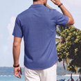 thumbnail image 7 of qelini Short Sleeve Shirts for Men Big and Tall Short Sleeve Linen Button Down Top for Summer Daily Wear Collar Tee, 7 of 7
