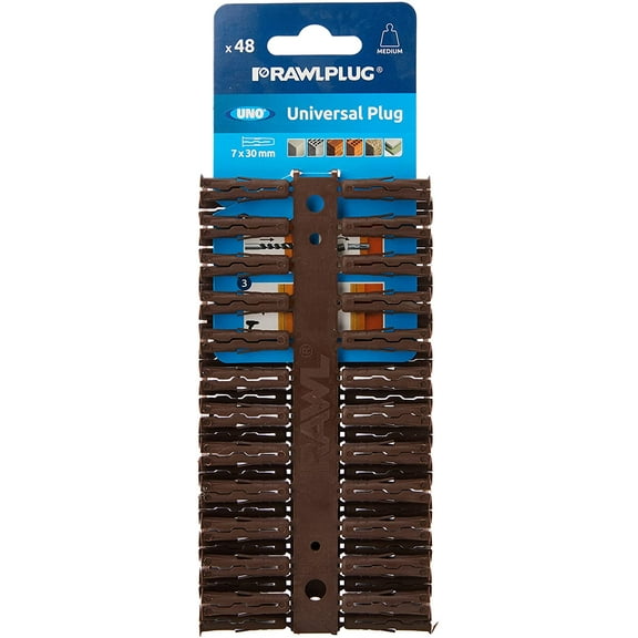 Rawlplug 68 555 Uno Plugs Brown Card 48