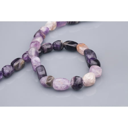- Tumbled Pebble Rustic Amethyst Beads Semi Precious Gemstones Size: 14x10mm Crystal Energy Stone Healing Power for Jewelry Making