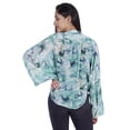 thumbnail image 4 of Moomaya Chemise Boutonnée Imprimée pour Femmes Col Mandarin Manches Longues Haut d'Été, 4 of 7