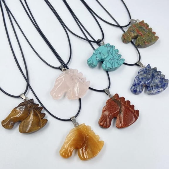 Luxshiny Natural Stone Pendant Vintage Necklace Decor for Jewelry Making