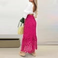 thumbnail image 2 of QHFBli Maxi Skirts for Women Boho Tiered Eyelet Elastic High Waist A-Line Summer Casual Flowy Beach Vacation Long Skirt, 2 of 9