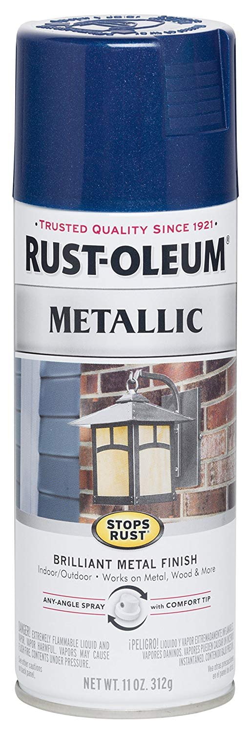 Rust-Oleum 7251830 Stops Rust Metallic Spray Paint, 11 oz, Cobalt Blue