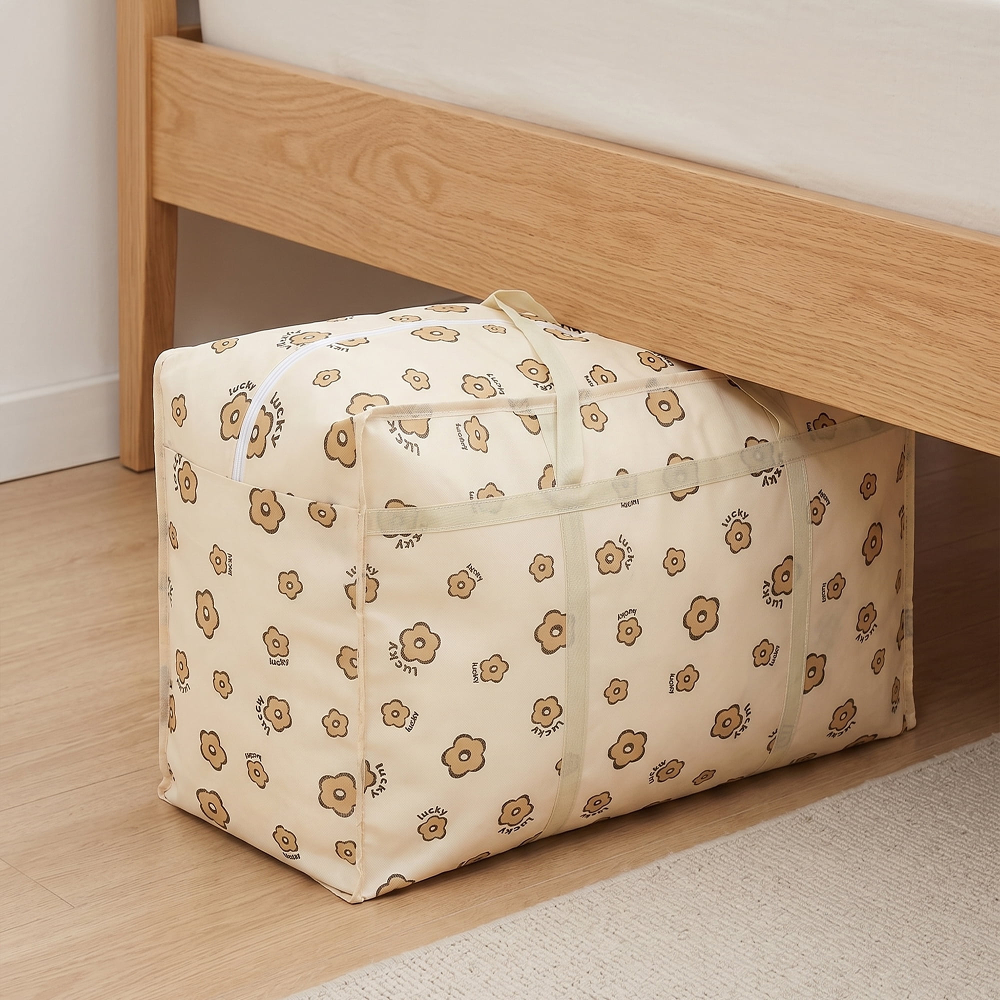Unique Bargains Foldable Storage Bags for Organizing Clothing Flower 19.7"x11.8"x9.8"