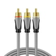 thumbnail image 2 of Premium 3 RCA Cable (6 FT) - 3RCA AV RCA Composite Video + 2RCA Stereo Audio M/M Male to Male Gold Plated  RCA Connector Plug Jack Wire Cord, 2 of 6