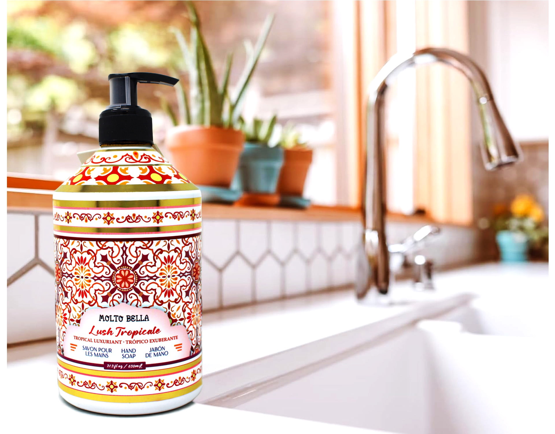 Molto Bella Hand Soap, Lush Tropicale Scent, 21.3 fl oz, 4 Pack