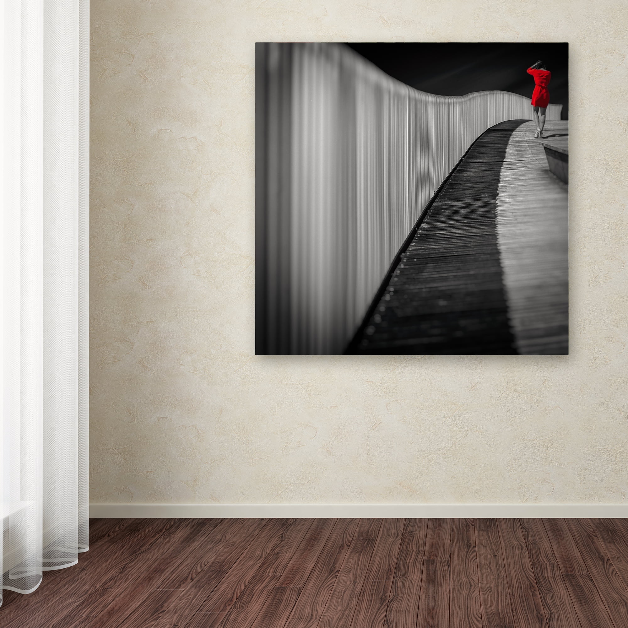 Marco Antonio Cobo 'Woman In Red' Canvas Art