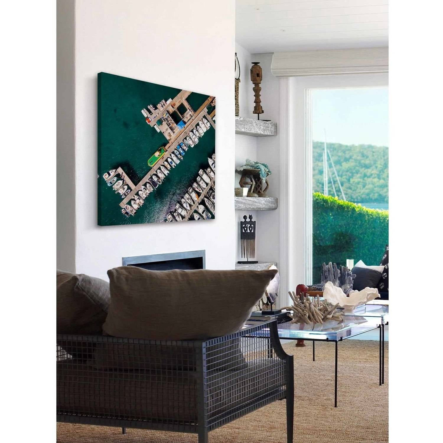 Marmont Hill "Neatly Docked Boats" by Karolis Janulis Painting Print on Wrapped Canvas